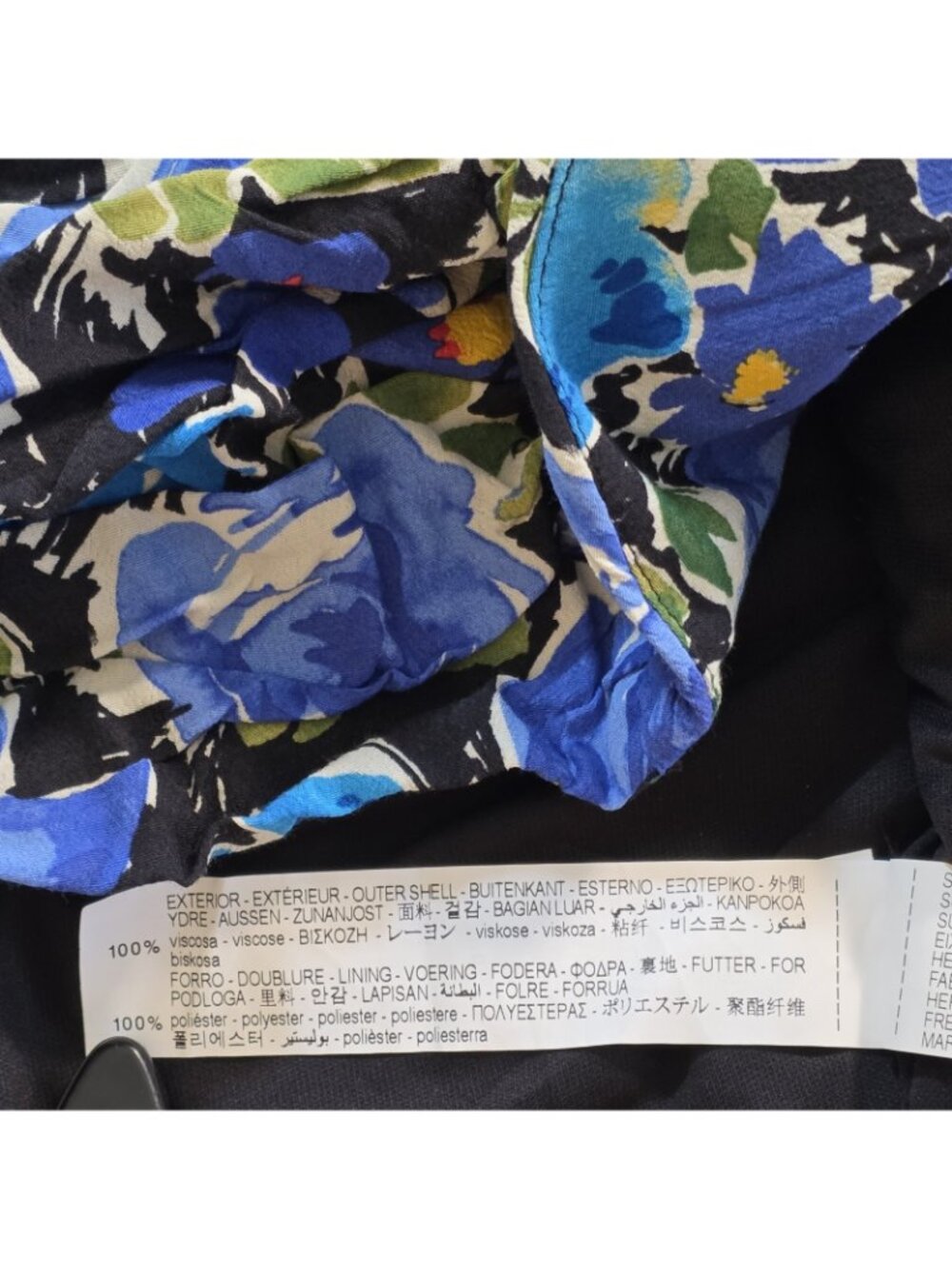 Zara Blue Floral Ruched Mini Skirt S Join Life Viscose Boho Blogger Favorite Y2K - Picture 12 of 16